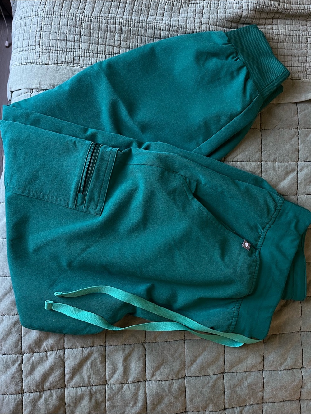 FIGS Zamora Jogger Scrub Pants in Emerald Green